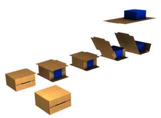 Process: The product is fed in by a conveyor belt and placed onto a platform for accumulation and stacking